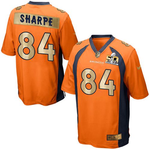 Nike Broncos #84 Shannon Sharpe Orange Team Color Men's Stitched NFL Game Super Bowl 50 Collection Jersey